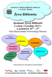 Plakat Spotkanie Żywej Biblioteki 12 grudnia 2015 r-1